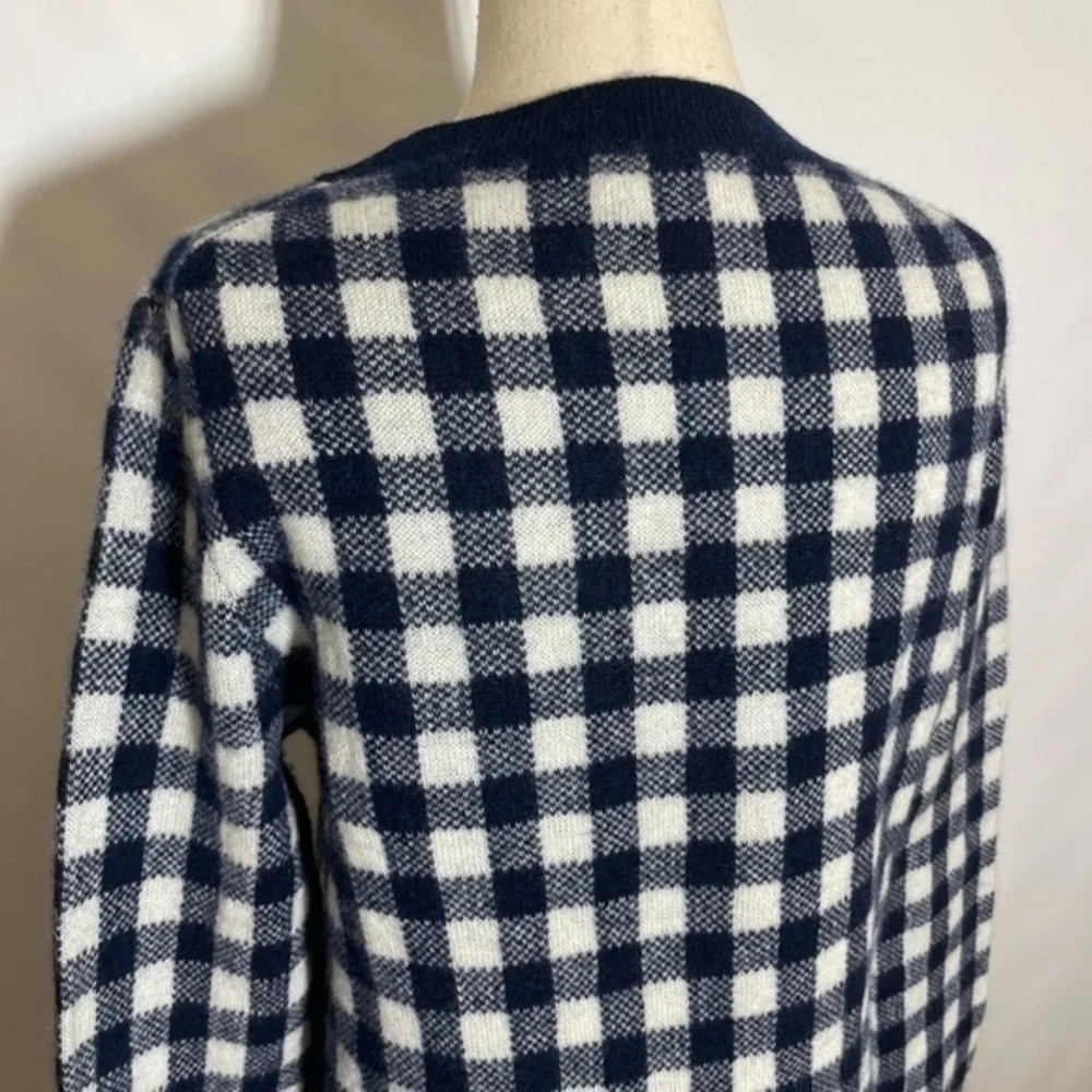 J.Crew • Gingham Checkered Cashmere Sweater S ASO Wednesday Addams